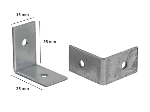 Pisla nurgatugede komplekt,4 tk, tsingitud, 25x25mm