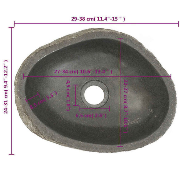 Ovaalne kivist valamu, 30-37 cm - Image 6