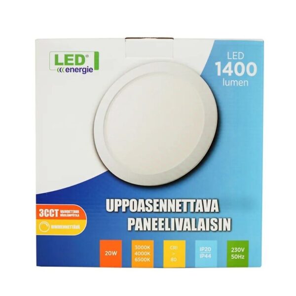 Süvistatav paneelvalgusti, d-225 mm, 20 W, 3CCT,1400lm - Image 4