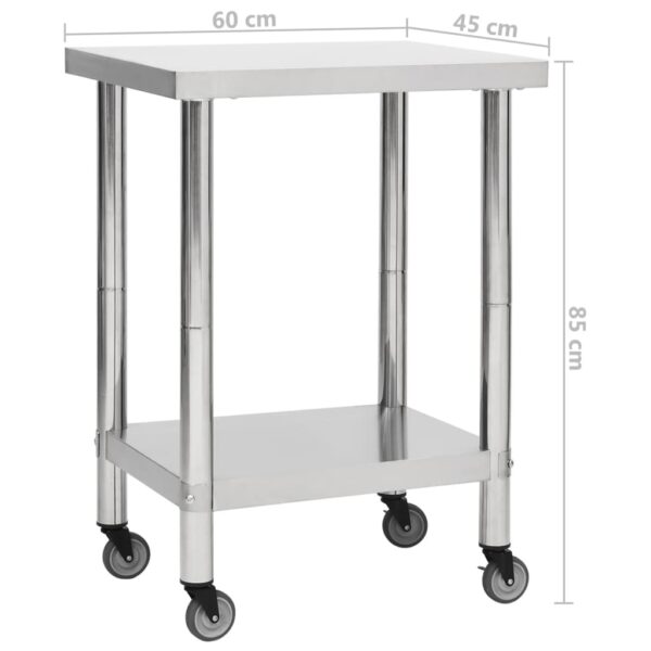 Kommertsköögi töölaud ratastega, 60x45x85 cm, RV - Image 8