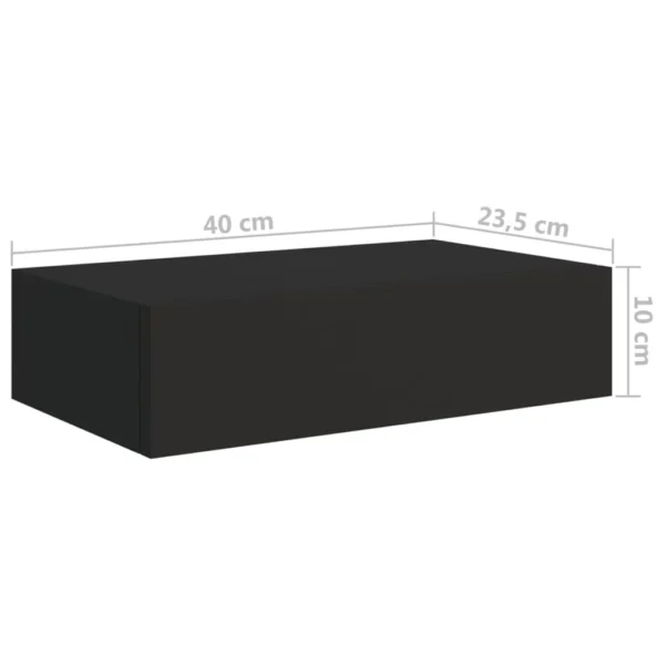 Sahtliga seinariiulid, 2 tk, must, MDF - Image 8