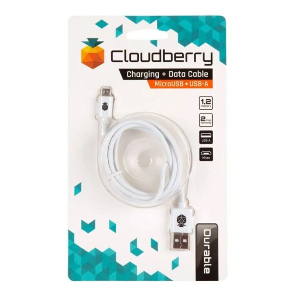 Laadimis- ja andmekaabel, USB-A - MicroUSB ,valge, 1,2 m