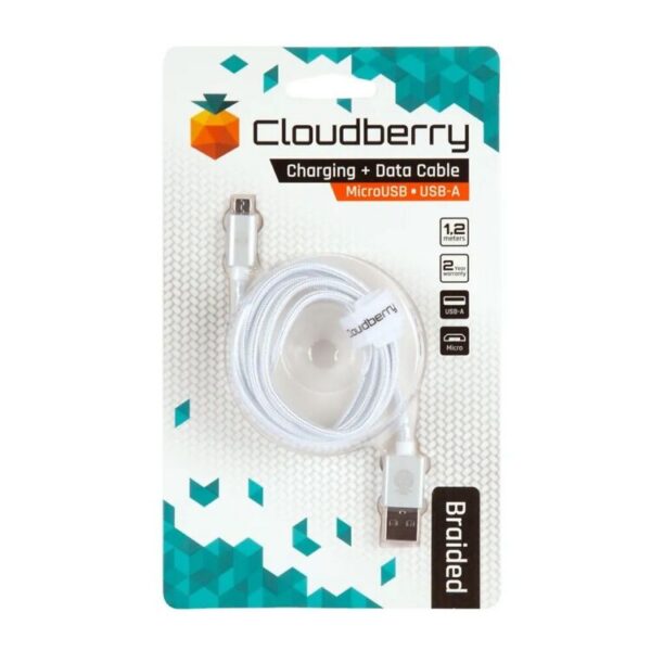 Laadimis / andmekaabel, USB-A - MicroUSB,valge nailon 1,2 m