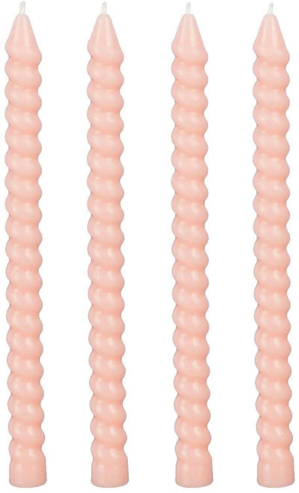 Twisted küünlad,4set, 1,4x18,5cm, roosa