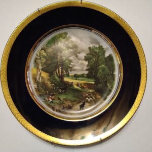 Portselanist seinataldrik-maal,LF​Z kullatisega taldrikul (Y)