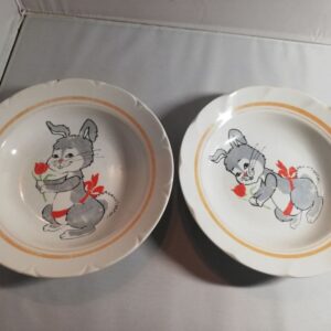 Portselanist lasteteemalised taldrikud,2 tk (Y)