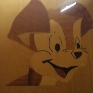 Puidust seinakaunistus-pilt,​koer 35x32cm (Y)