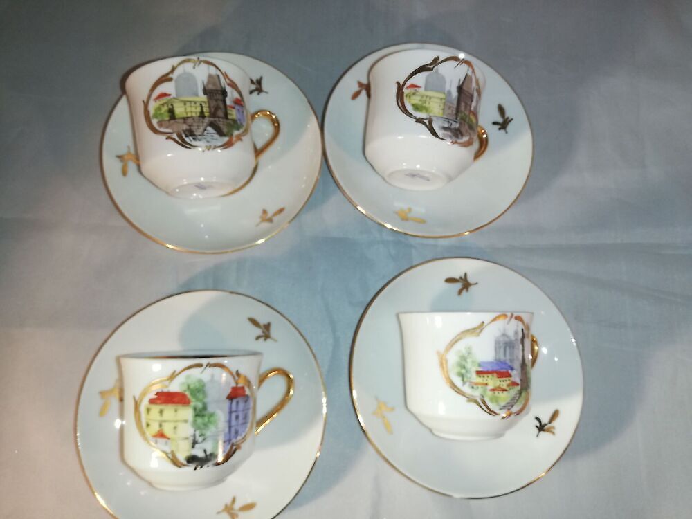 Portselanist tassikomplektid 4-le,maalitud (Y) - Image 4