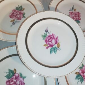 Nõukaaegsed lilledekooriga koogitaldrikud 5-le (Y)