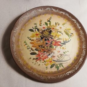 Seinataldrik ,maalitud lilled, hand made rhodes (Y)