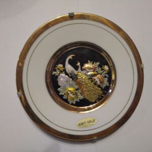 Portselanist seinataldrik,24 kt gold, Chokin, linnud (Y)