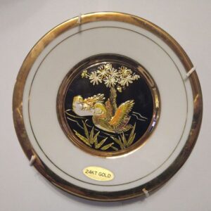 Portselanist seinataldrik,24 kt gold, Chokin, linnud (V)