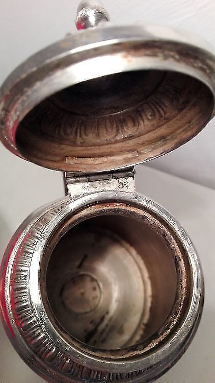 Vintage metallist kohvikann / serveerimiskann ornamentidega - Pilt 4