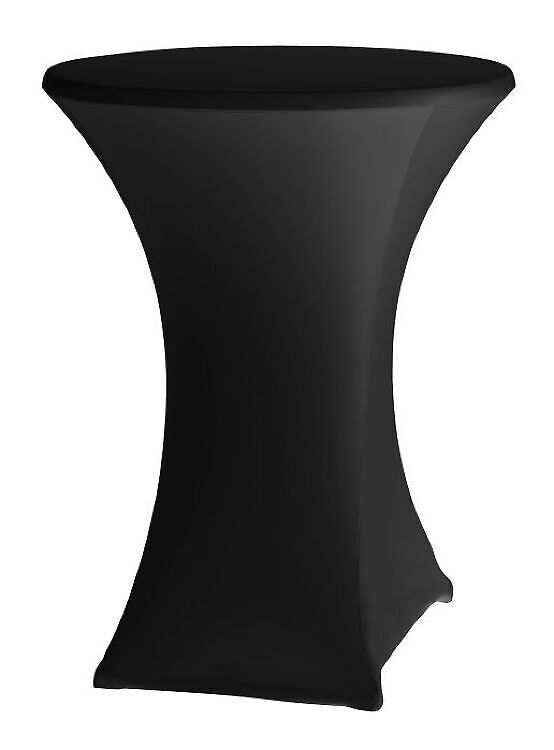 Elastne peolaua kate Ø 80 cm, H 110 cm, must