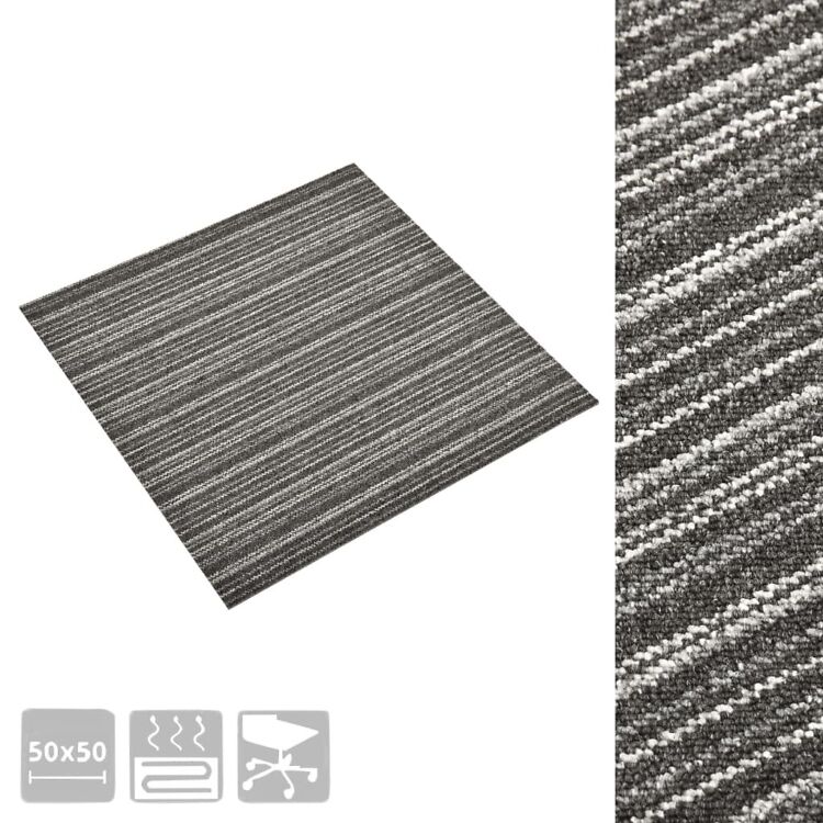 Põranda plaatvaibad 20 tk, 5 m², 50x50 cm triibuline antrats - Pilt 2