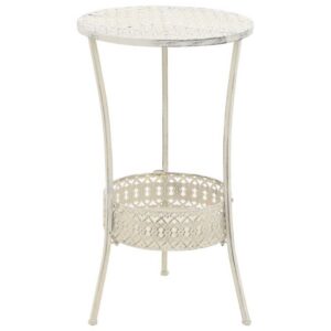 Vanaaegses stiilis bistroolaud, metall 40 x 70 cm, valge