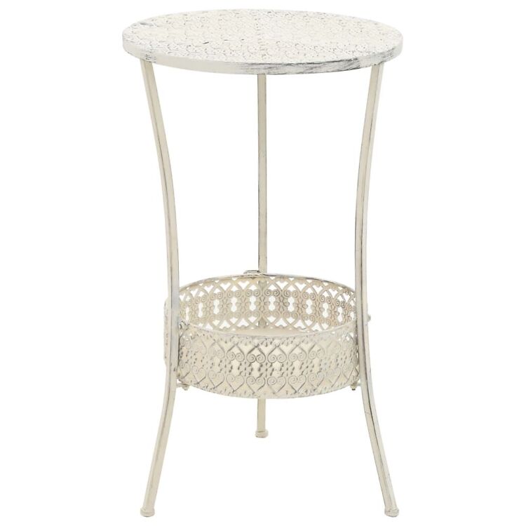 Vanaaegses stiilis bistroolaud, metall 40 x 70 cm, valge