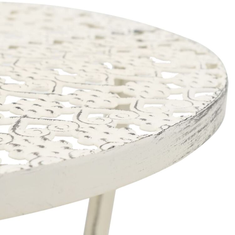 Vanaaegses stiilis bistroolaud, metall 40 x 70 cm, valge - Image 4