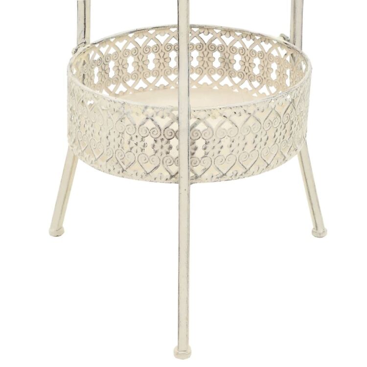 Vanaaegses stiilis bistroolaud, metall 40 x 70 cm, valge - Image 6