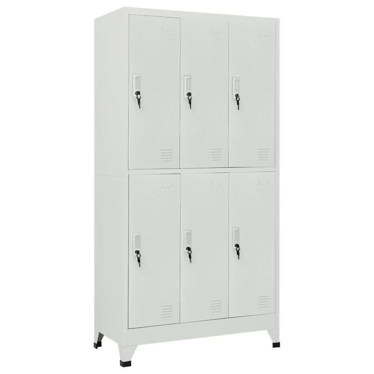 Lukustatav hoiukapp 6 kapiga, terasest 90 x 45 x180 cm, hall