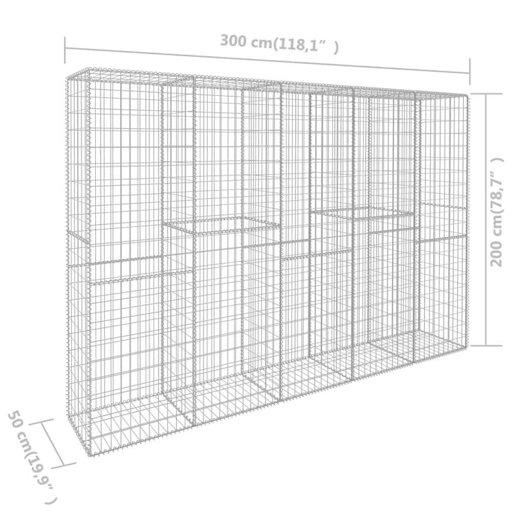 Gabioonsein , tsingitud teras, 300 x 50 x 200 cm - Image 7
