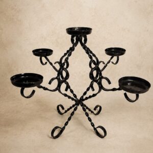Metallist 5-kohaline teeküünlajalg, vintage