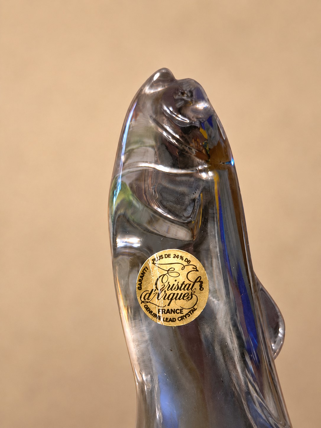 Cristal d’Arques kristallklaasist kalakuju, Made in France – 15 cm - Pilt 2