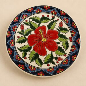 Parperis Ceramic käsitsi maalitud dekoratiivtaldrik, Rhodes Greece, d 18 cm