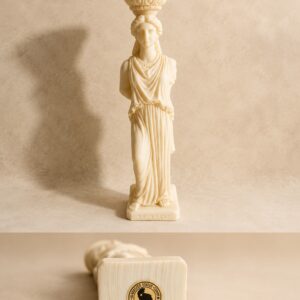 Alabaster Statue alabastrist karüatiidi kuju, Kreeka – 24 cm