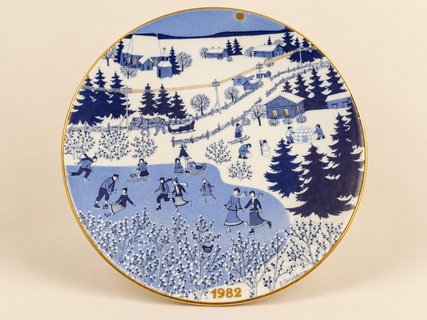 Arabia Finland jõulutaldrik 1982, Raija Uosikkinen, d 22,5 cm