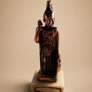 Vintage Athena metallfiguur marmoralusel – Made in Greece