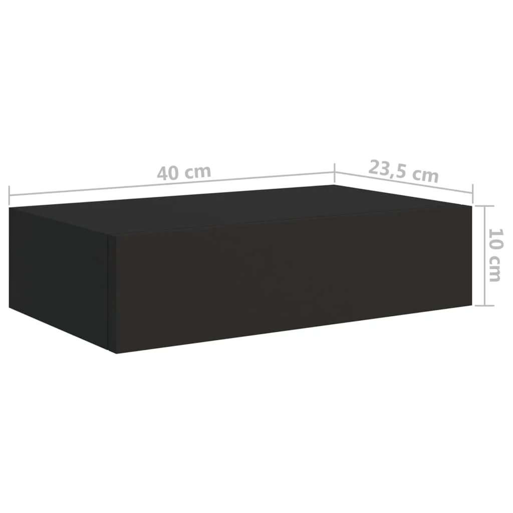 Sahtliga seinariiulid, 2 tk, must, MDF - Image 8