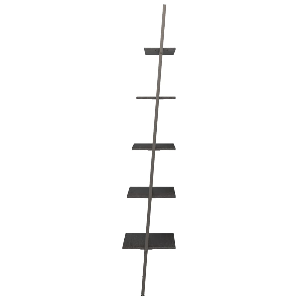 5 riiuliga redelriiul, must, 64 x 34 x 185,5 cm - Image 5