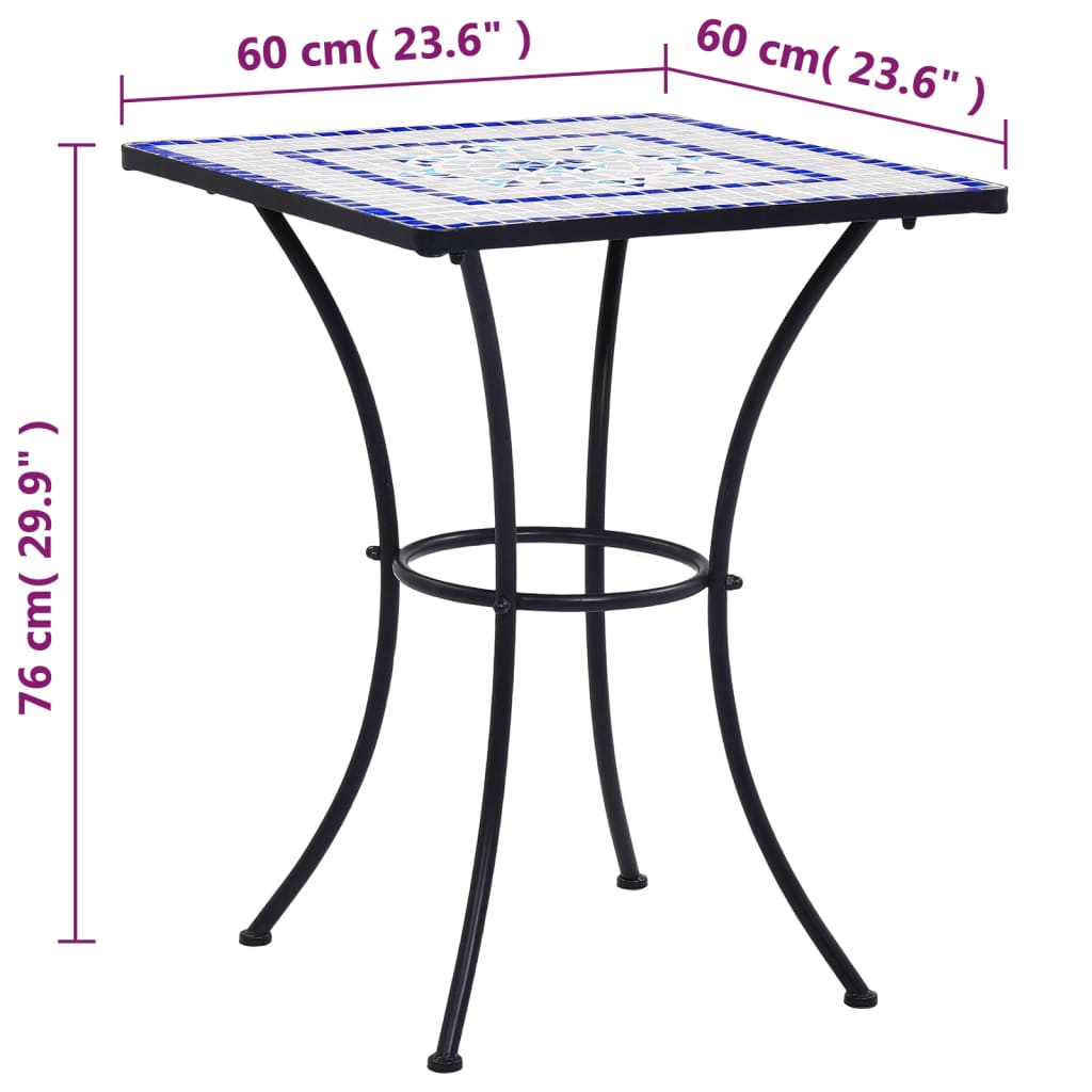 Mosaiikmustriga laud , 60 cm, keraamika ja metall - Pilt 8