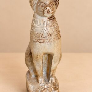 Vintage Egiptuse Basteti kassikuju, tõenäoliselt alabaster või seebikivi, 16,5 cm