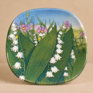 Arabia Finland „Kielo / Liljekonvalj“ seinataldrik – Toivo G. Utriainen – 12 × 12 cm