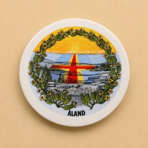 Alandia Decor Åland vintage seinataldrik, Ahvenamaa lipp ja saarestik