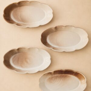 Siimusti keraamilised ovaalsed vaagnad, 4 tk