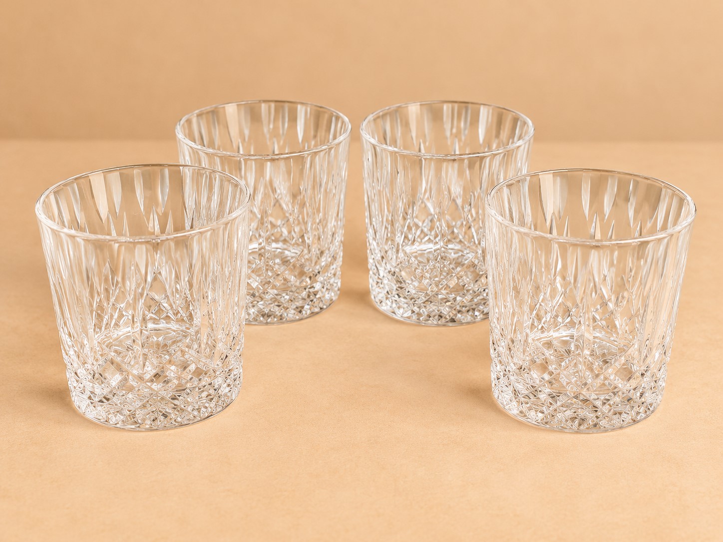 Vintage kristallklaasid, 4 tk, 8,5 cm